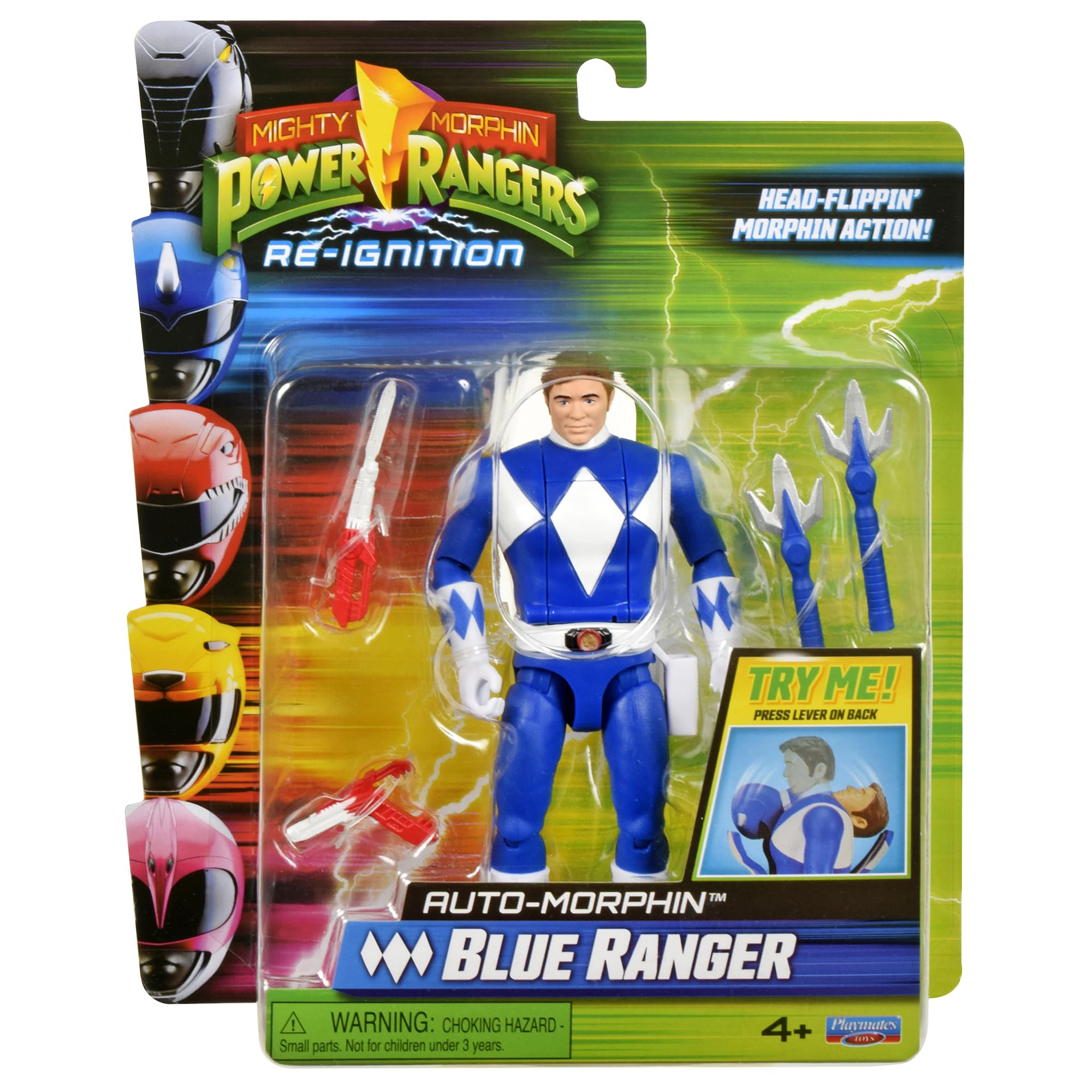 Power Rangers Re-Ignition Blue Ranger morph pose for display and storytelling.