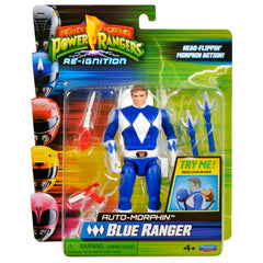 Power Rangers Re-Ignition Blue Ranger morph pose for display and storytelling.