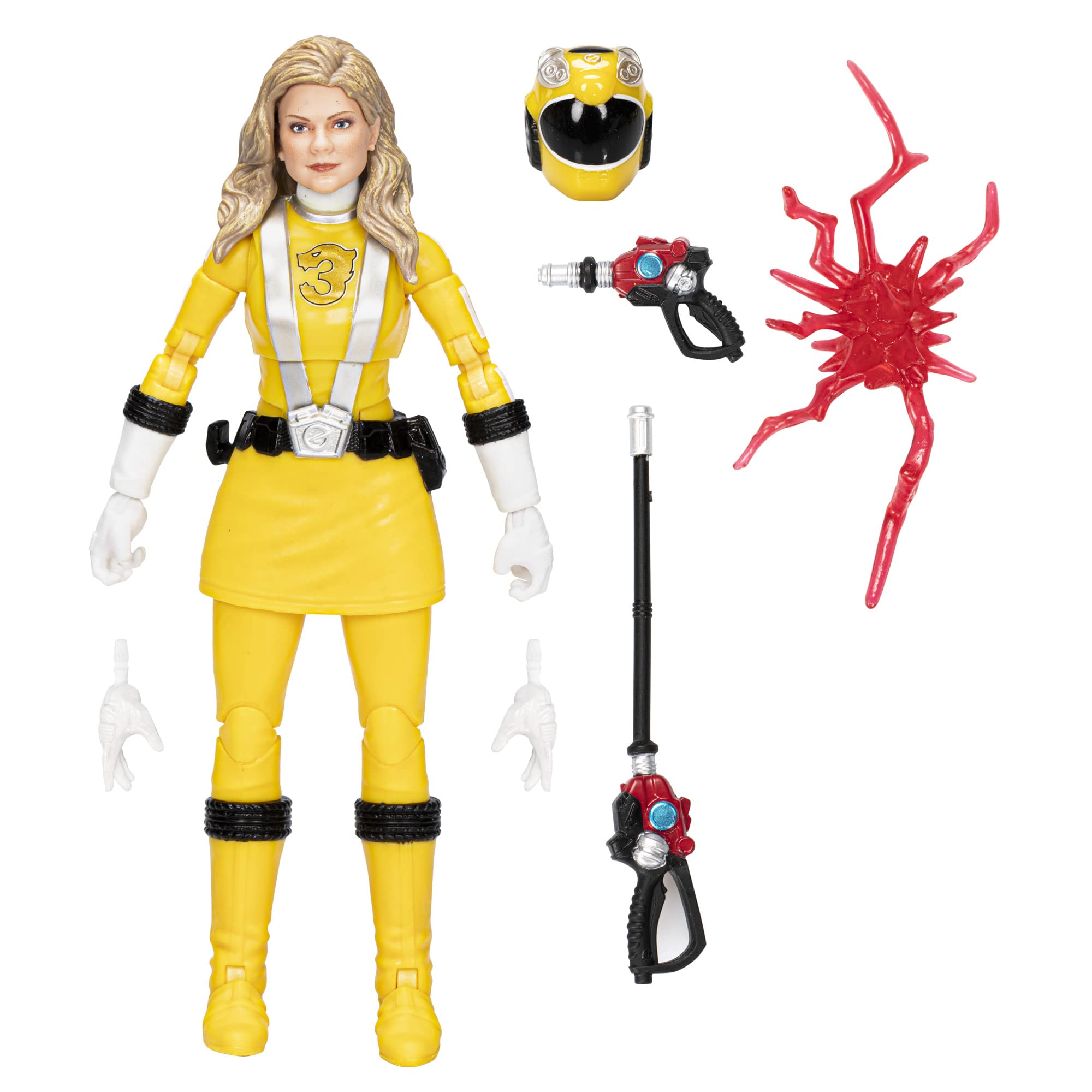 Power Rangers RPM Yellow Ranger figure in dynamic pose for display and play