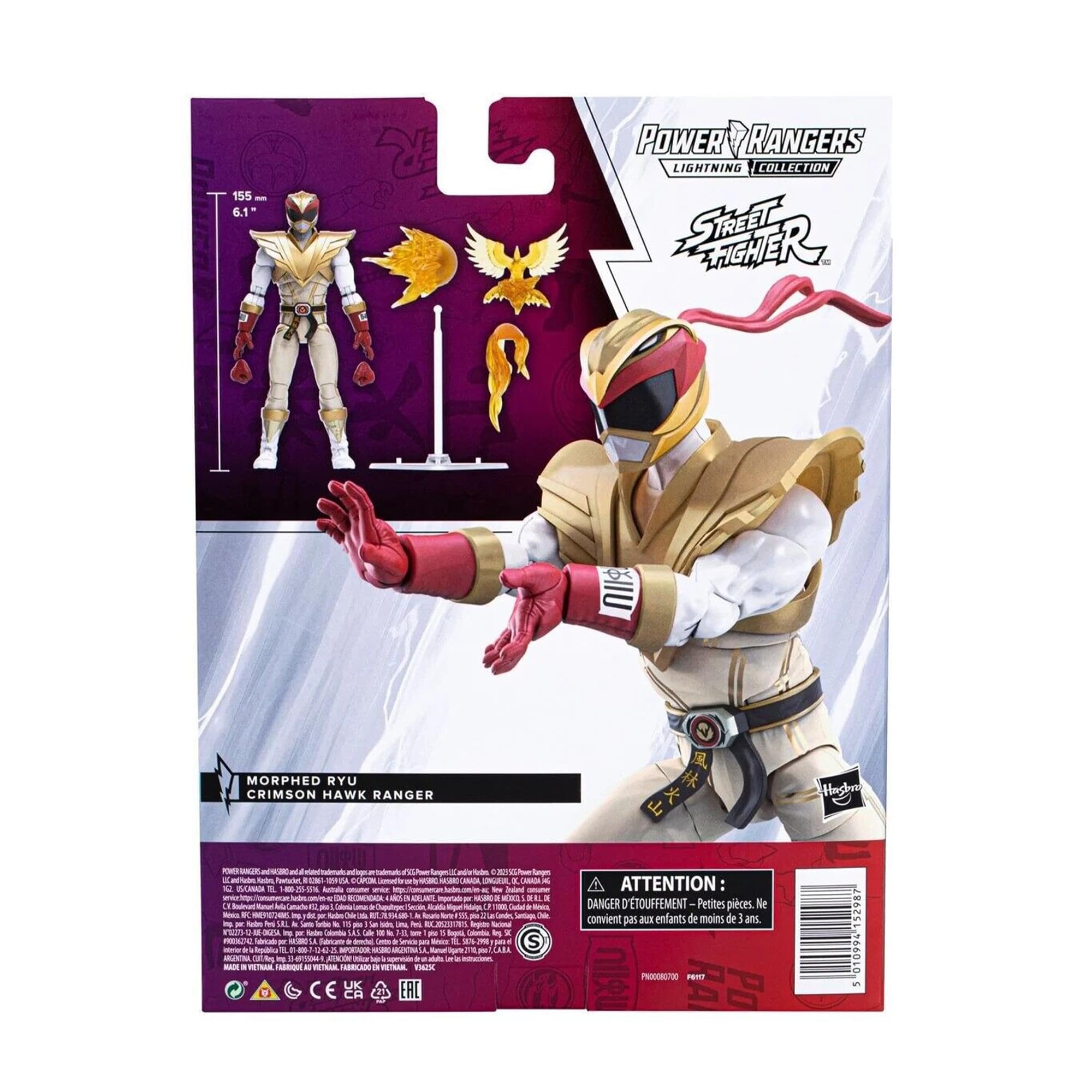 Power Rangers Ryu Crimson Hawk detail perfect for shelf setups.