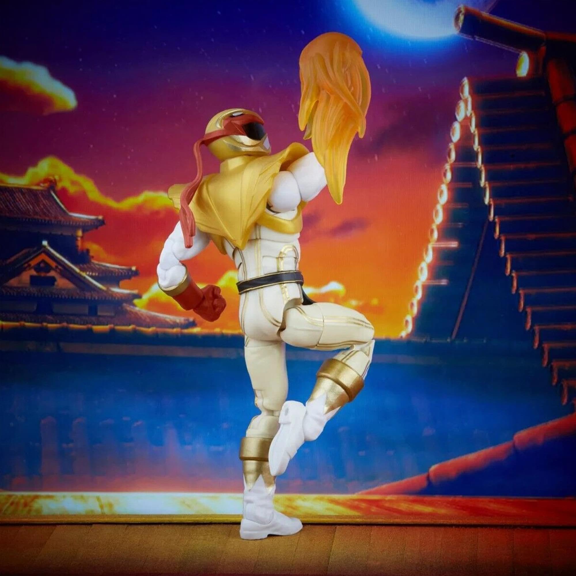 Power Rangers Ryu Crimson Hawk dynamic pose showcases articulation.