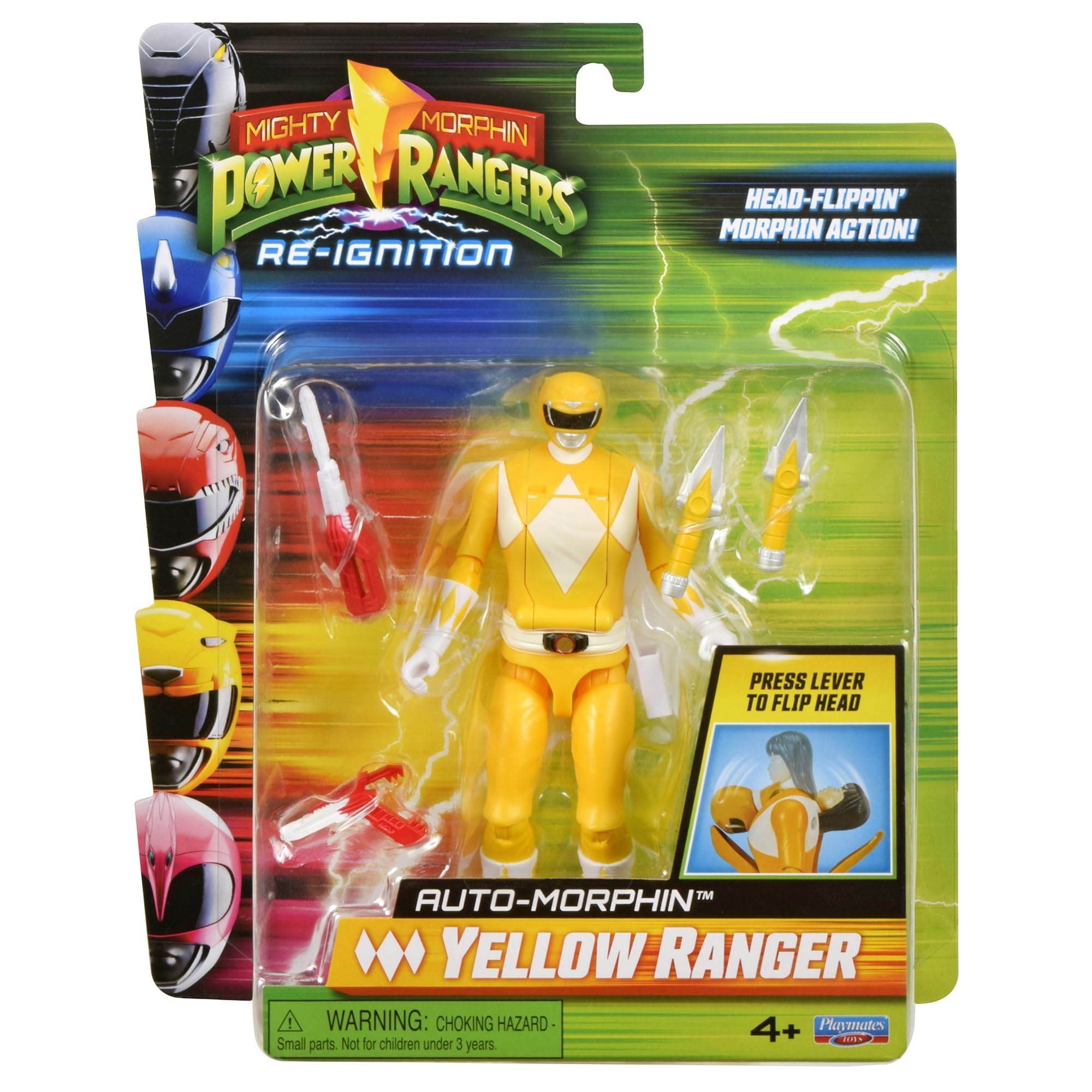 Power Rangers Yellow Ranger 6-inch figure front view, ideal for display and imaginative play.