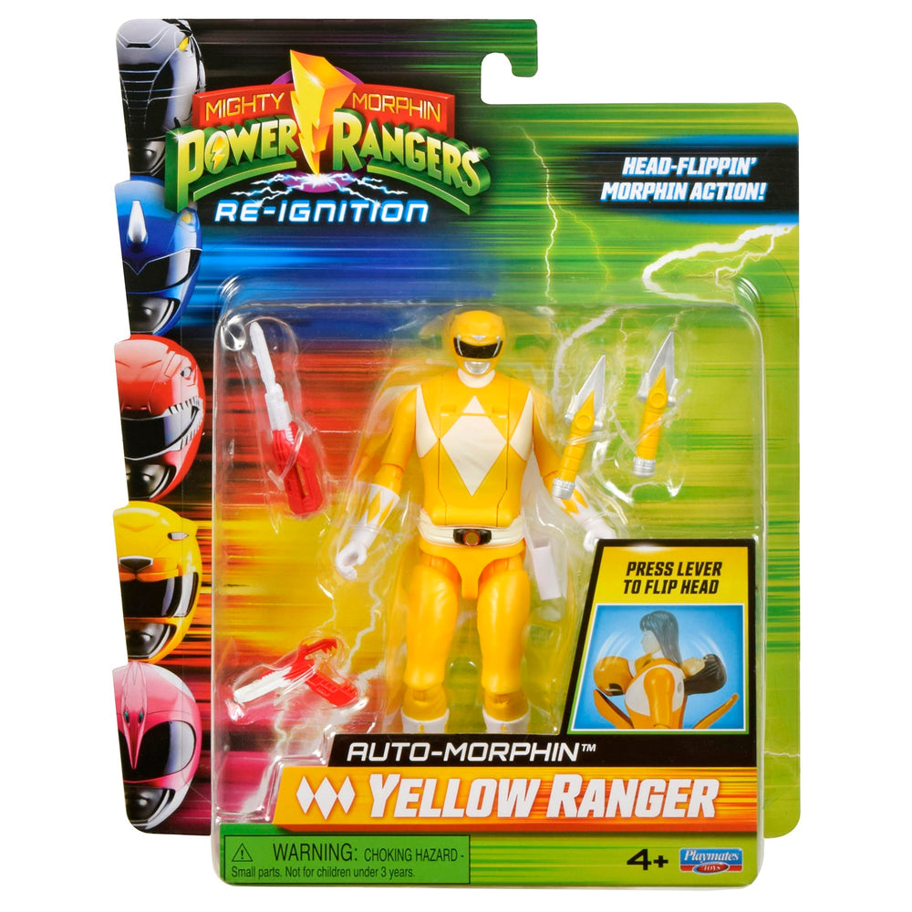 Power Rangers Yellow Ranger 6-inch figure front view, ideal for display and imaginative play.