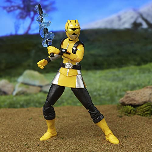 Power Rangers Yellow Ranger display setup with other figures