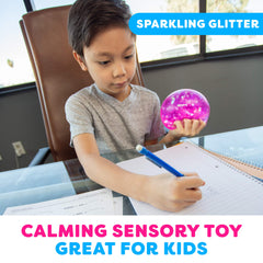 Power Your Fun Arggh glitter stress ball on a desk scene as a concentration aid