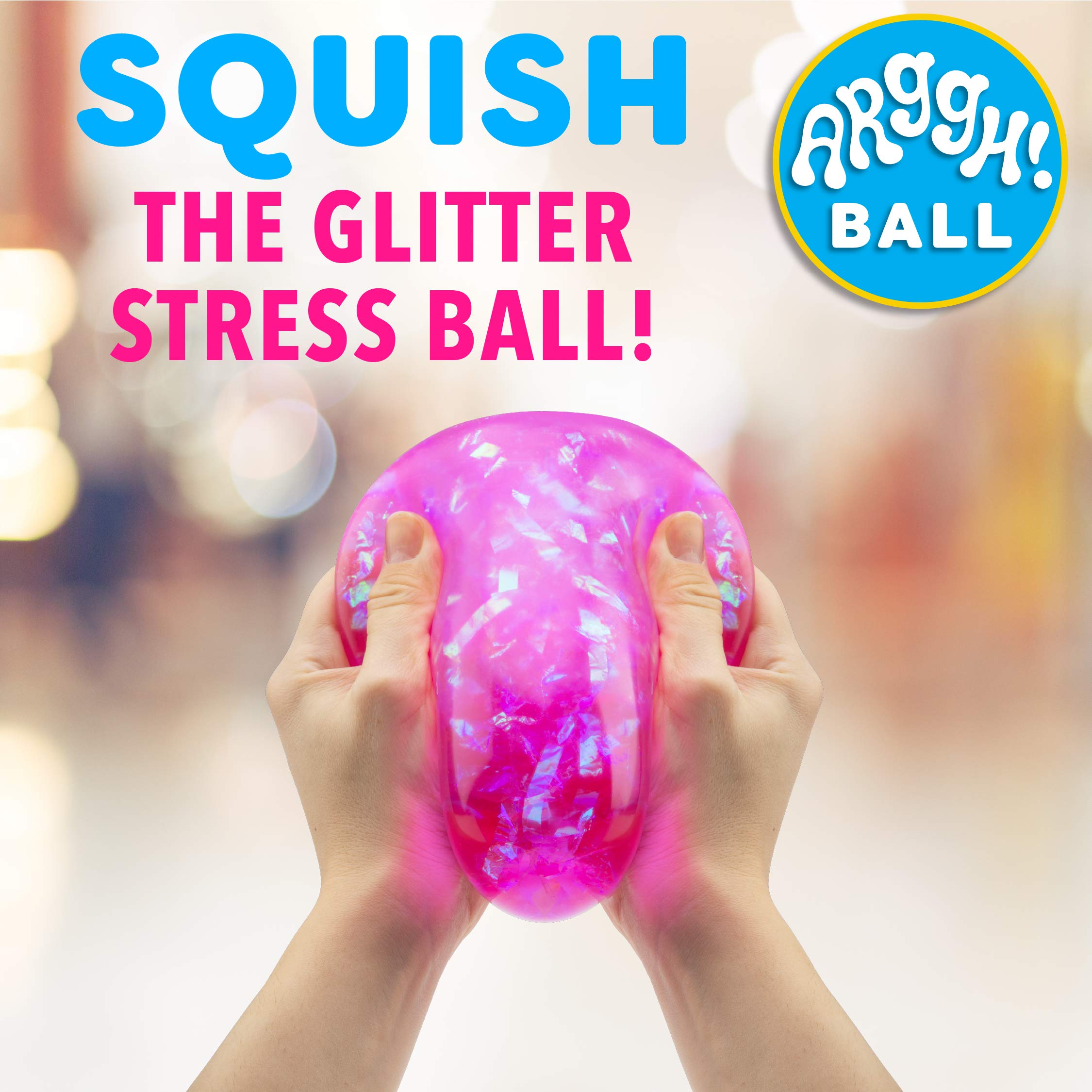 Power Your Fun Arggh stress ball in hand for focus and calming tactile relief