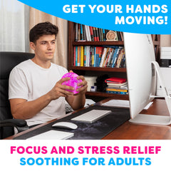 Power Your Fun Arggh glitter stress ball used by kids for sensory play
