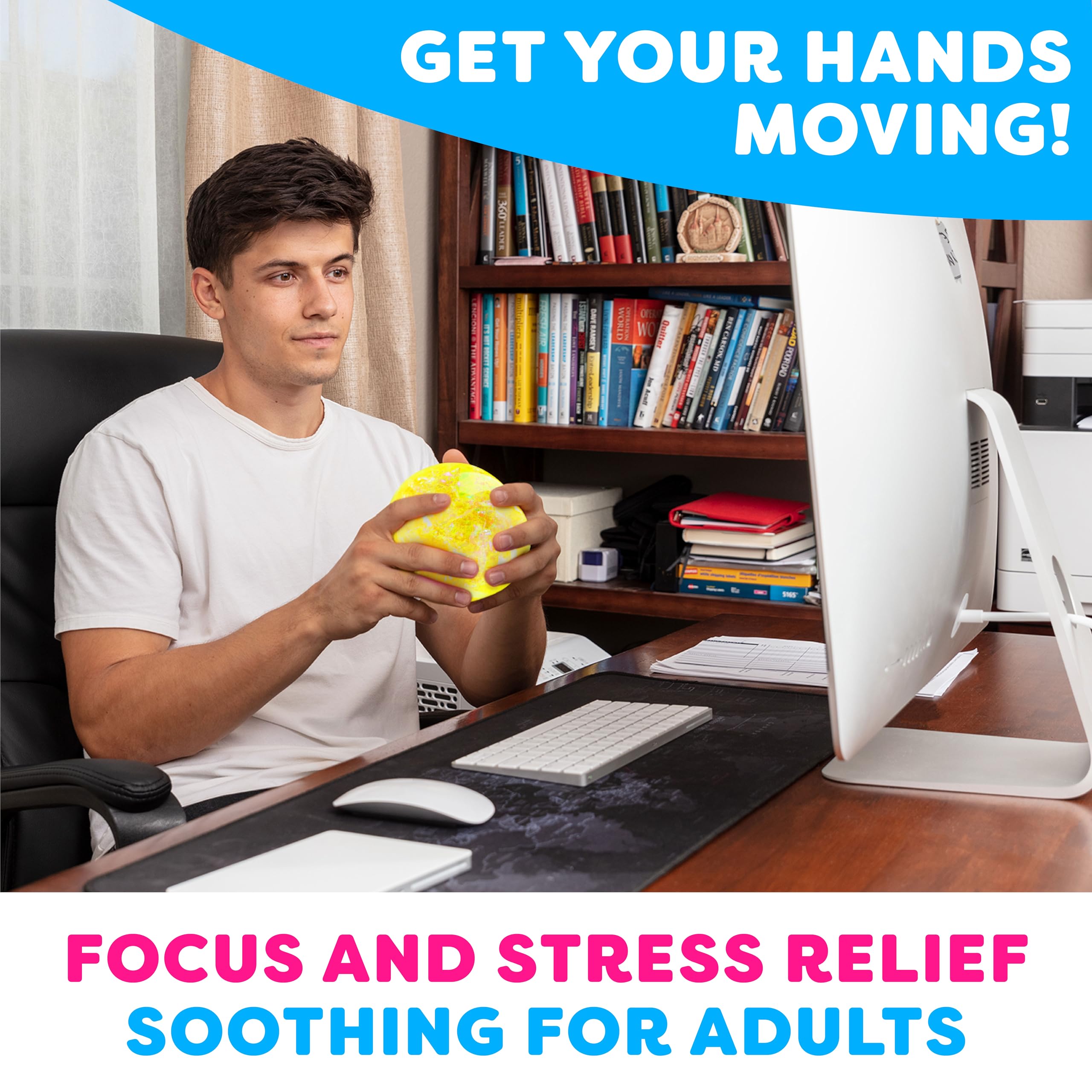 Kids using Arggh stress ball for tactile fun and gentle focus.
