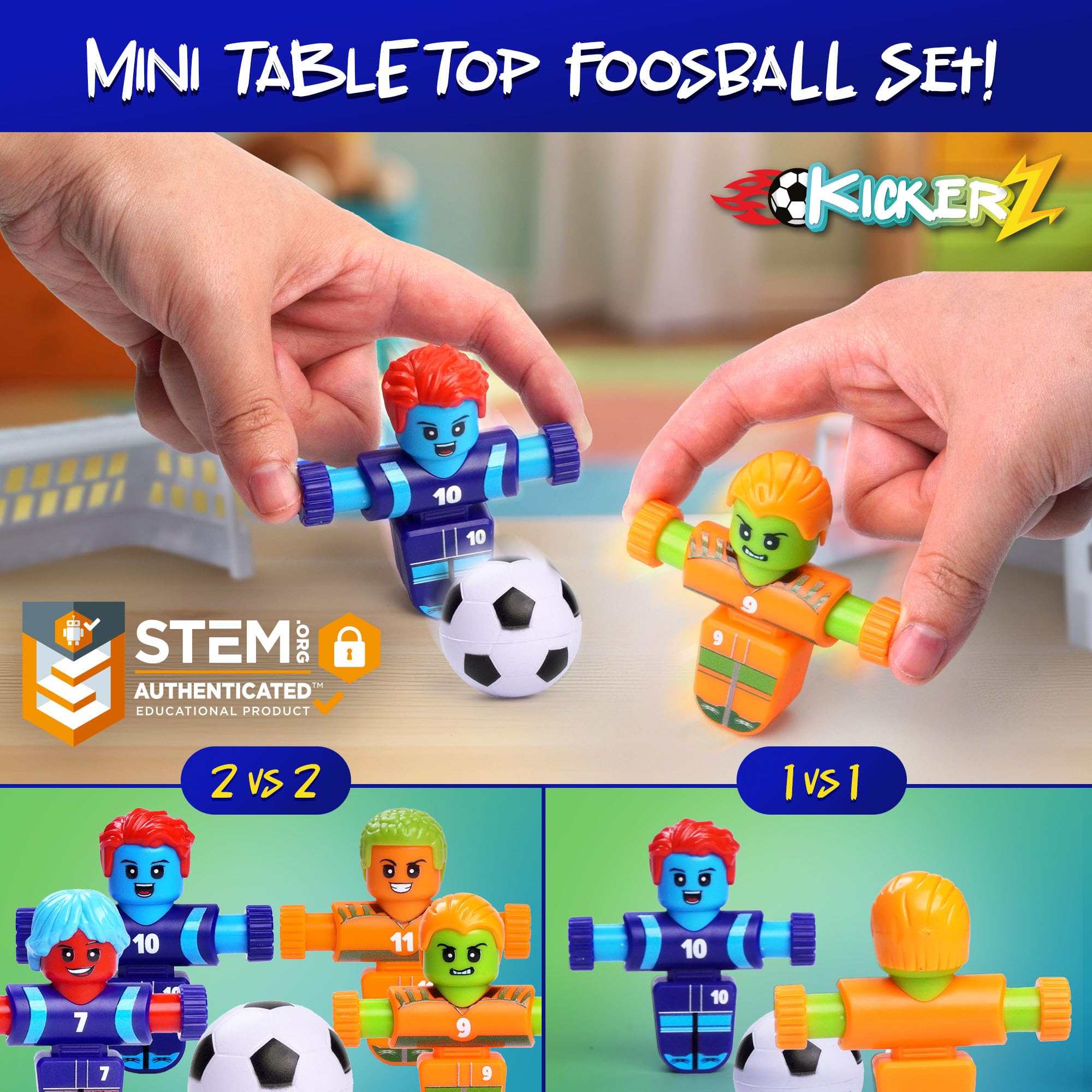 Power Your Fun KickerZ soccer goal set for fast, screen-free matches