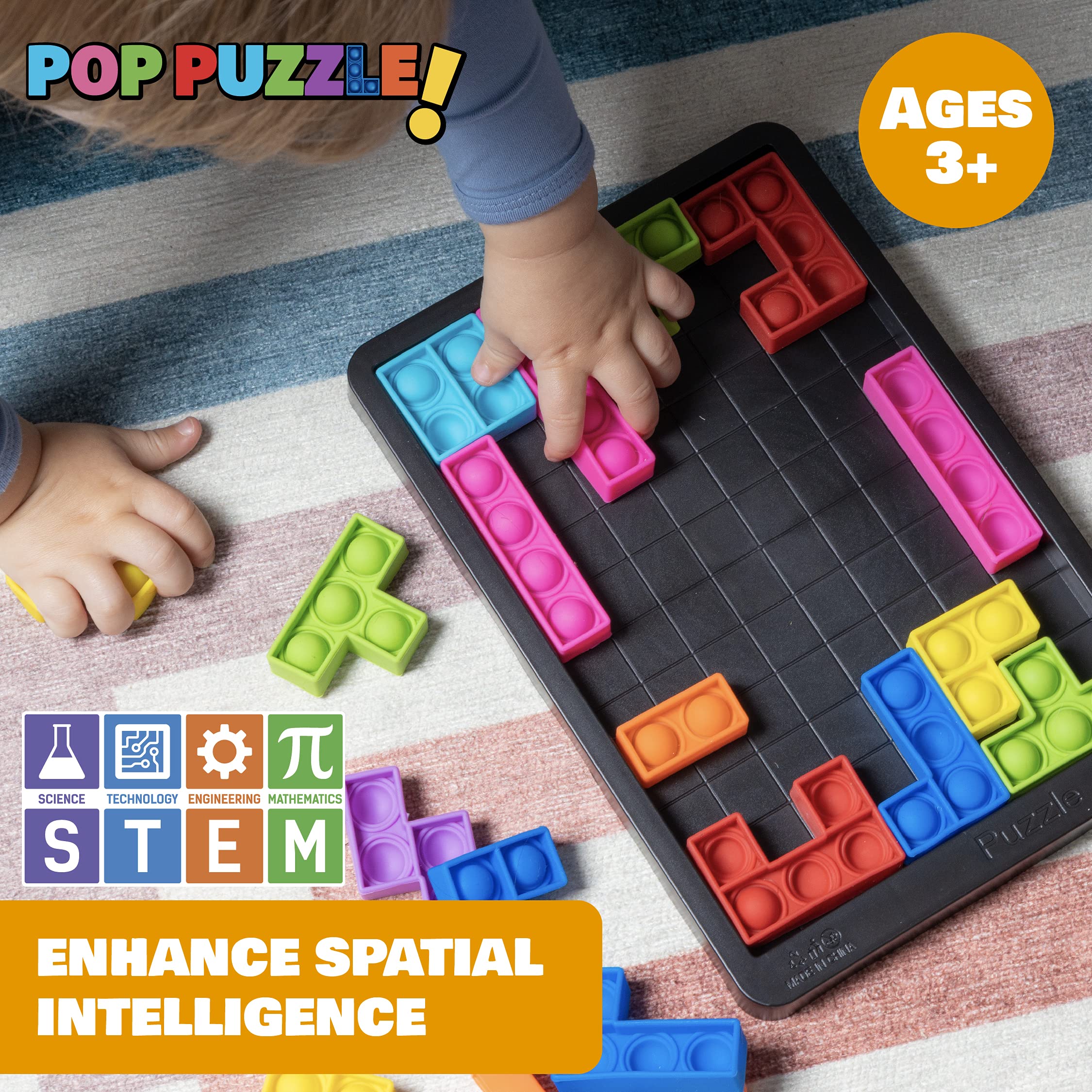 Power Your Fun bubble pieces linked together during solo play for cognitive challenge