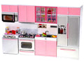 PowerTRC Doll Kitchen Play Set with door open demonstrates interactive storage during pretend meals.