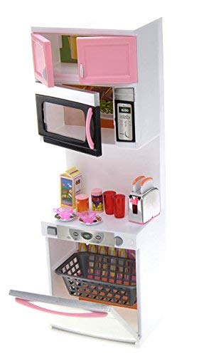PowerTRC Doll Kitchen Play Set features a bright pink design for vibrant playrooms.