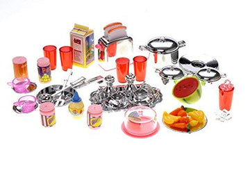 PowerTRC Doll Kitchen Play Set utensils invite kids to mix and match tools.