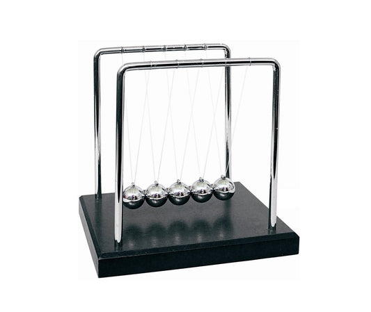 PowerTRC Newtons Cradle serves as stylish office decor that sparks curiosity.