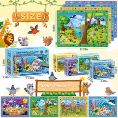 Powza 60-piece puzzle close-up shows sturdy pieces for little hands.
