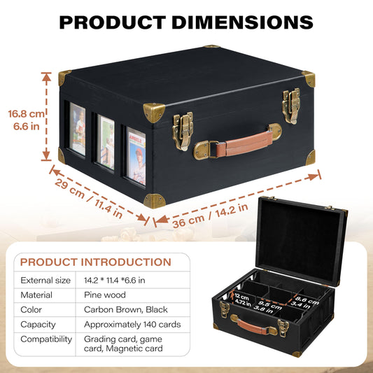 Poyilooo box interior with dividers helps organize 140+ graded cards neatly.