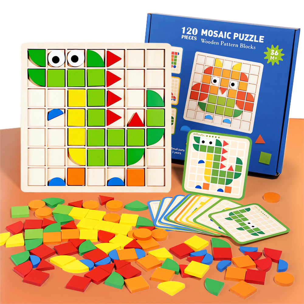 Pozale pattern blocks: 120 colored blocks for creative learning.