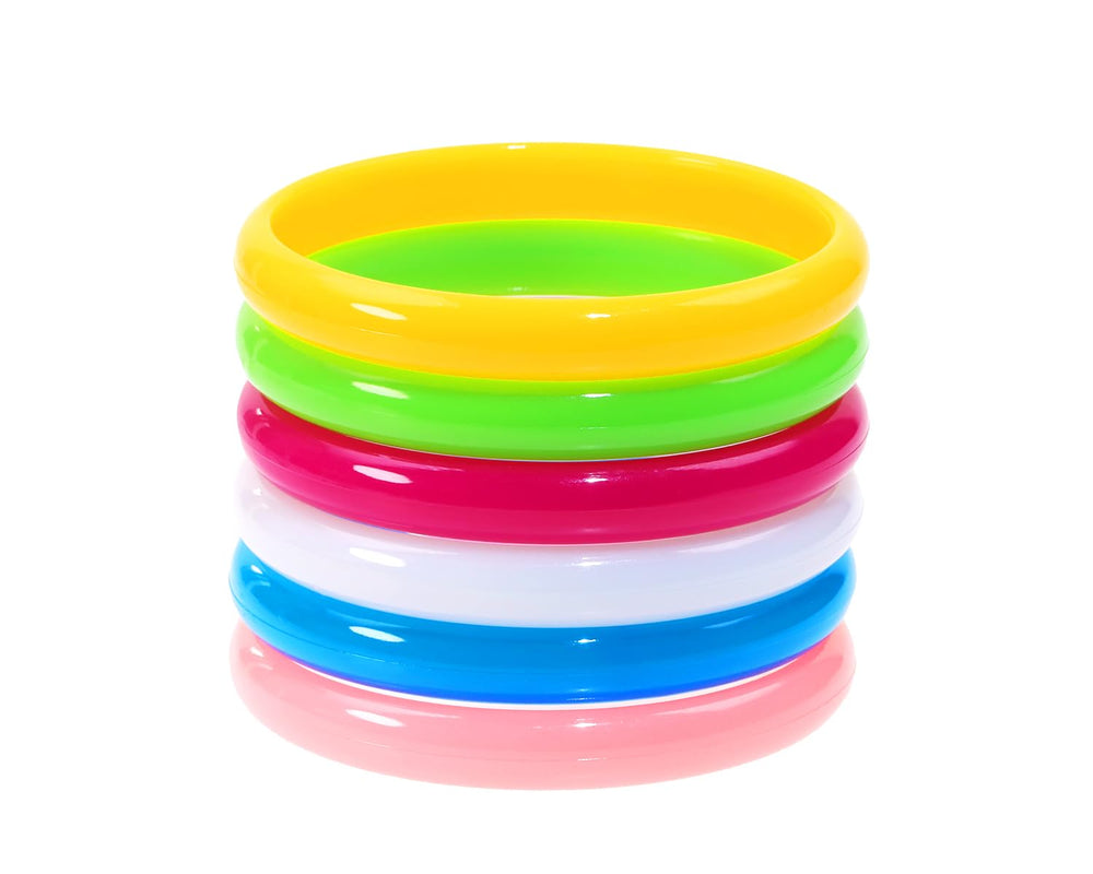 PPhtony resin bracelets six-piece set front view for retro party styling and lightweight wear