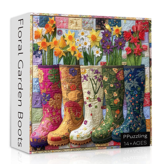 PPuzzling 1000-piece floral boots jigsaw for social solving