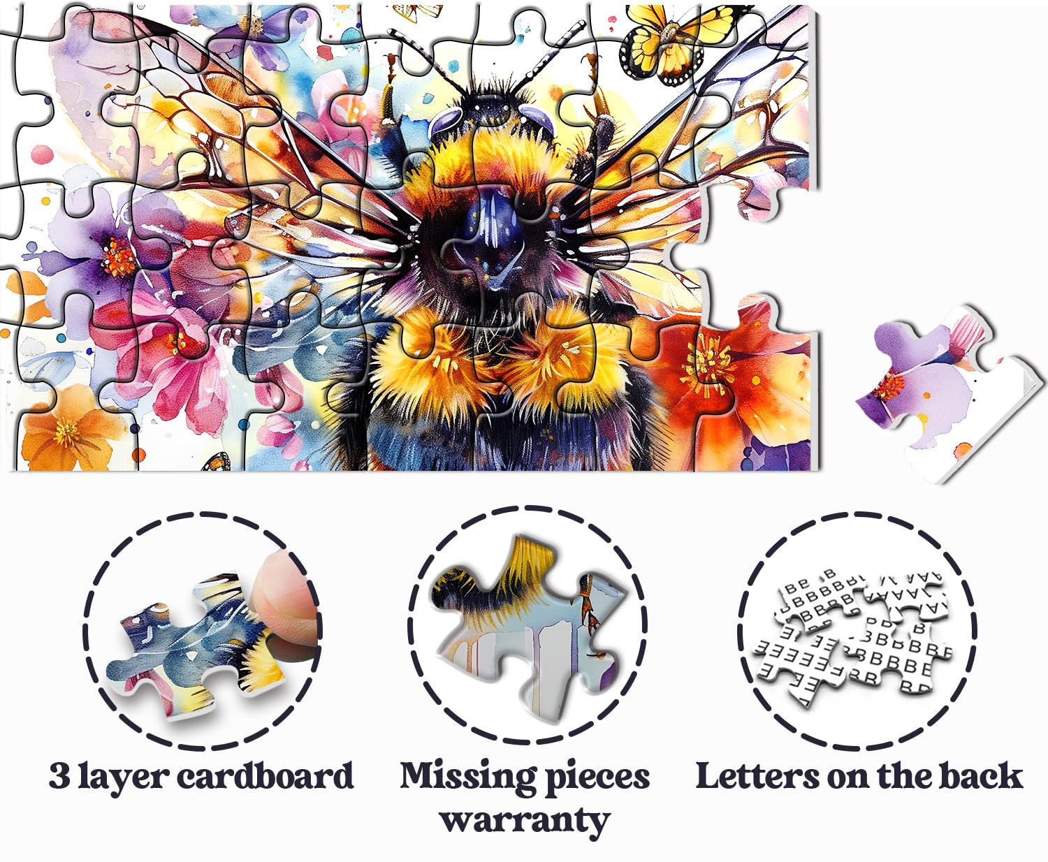 PPuzzling Bee Home Decor Puzzle: doubles as wall art after completion.