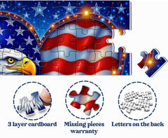 PPuzzling bright red and blue puzzle colors closeup highlighting sharp printing
