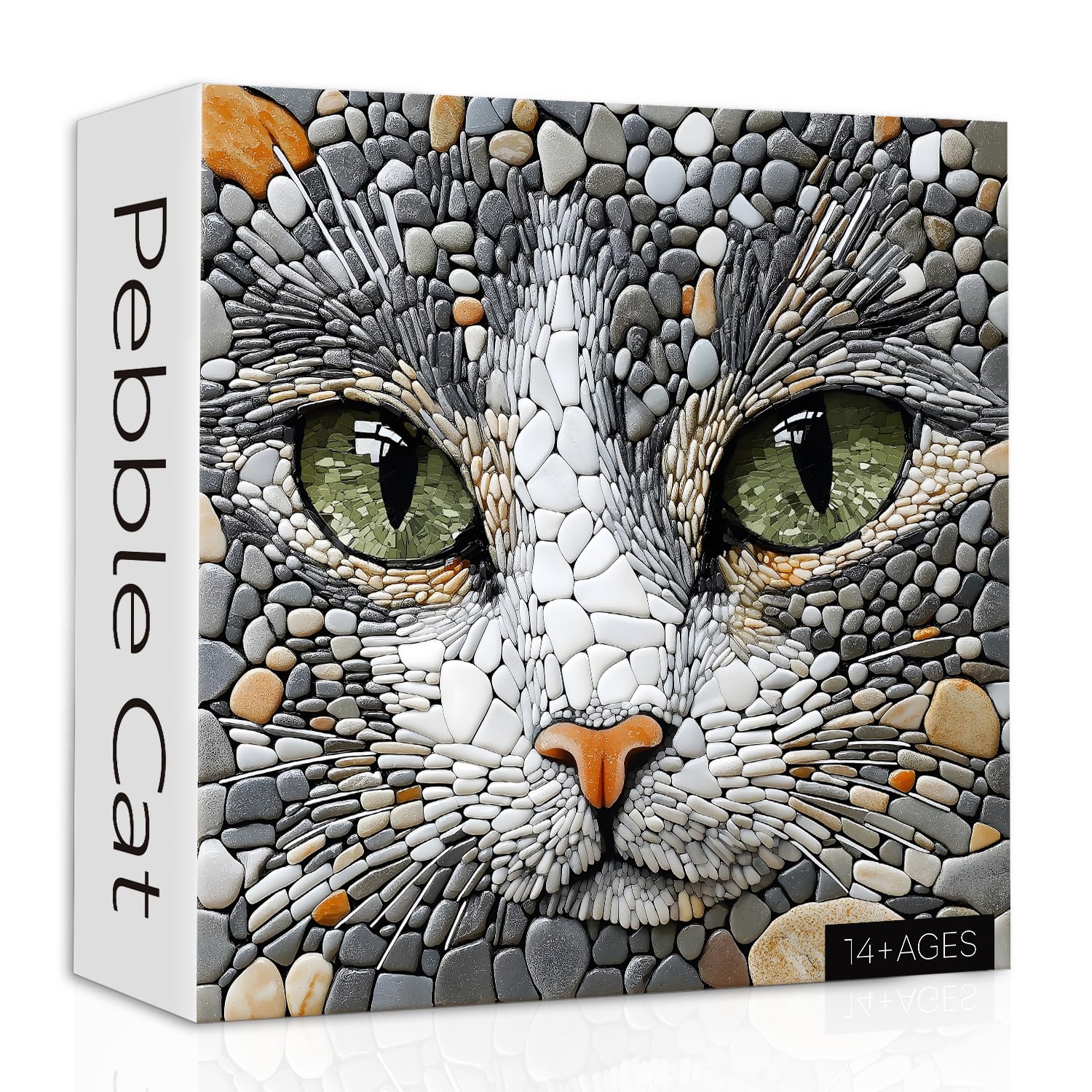 PPuzzling Cat Puzzles 1000 pieces with stone mosaic cat for immersive challenge