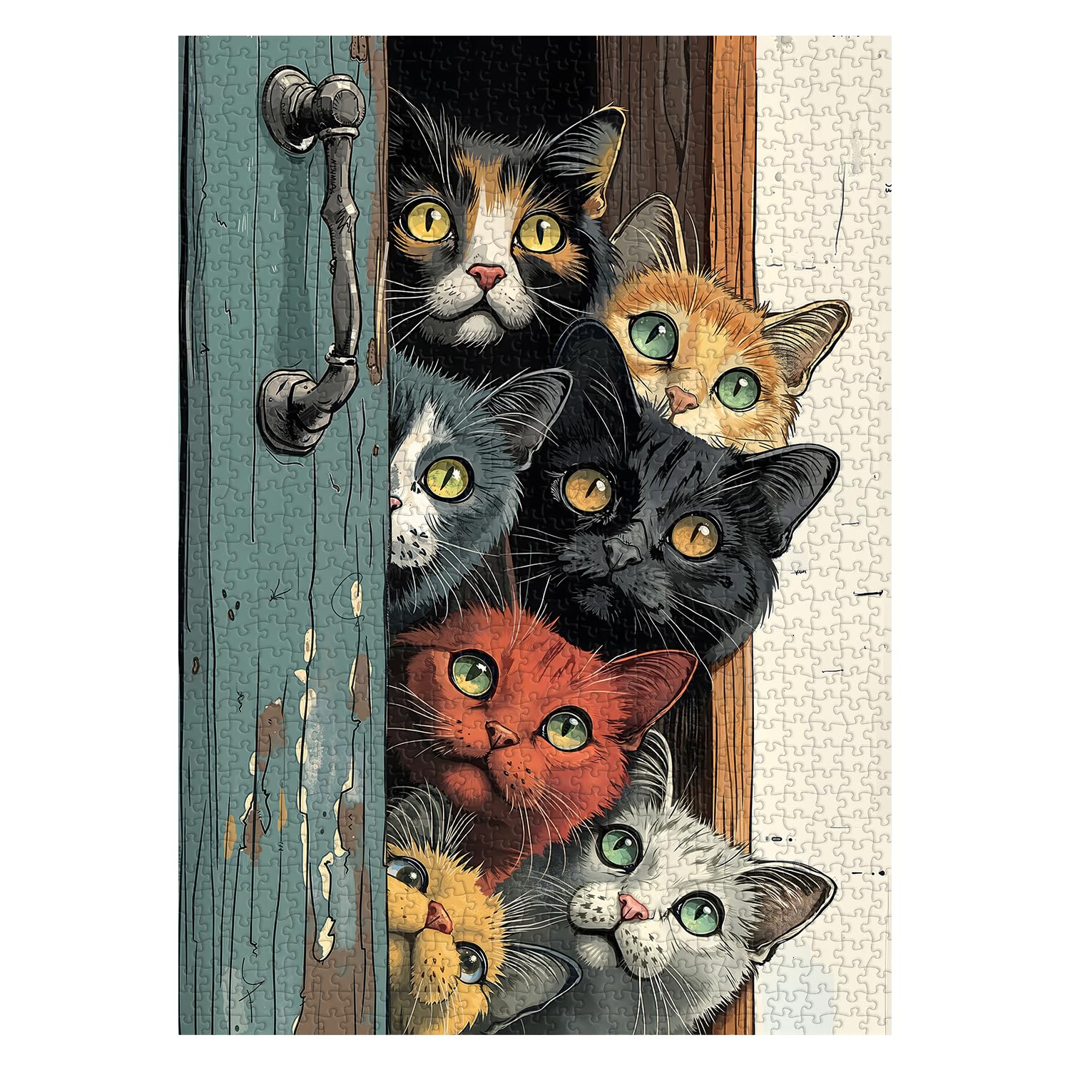 PPuzzling Cat Puzzles high-res poster helps verify details before assembly.