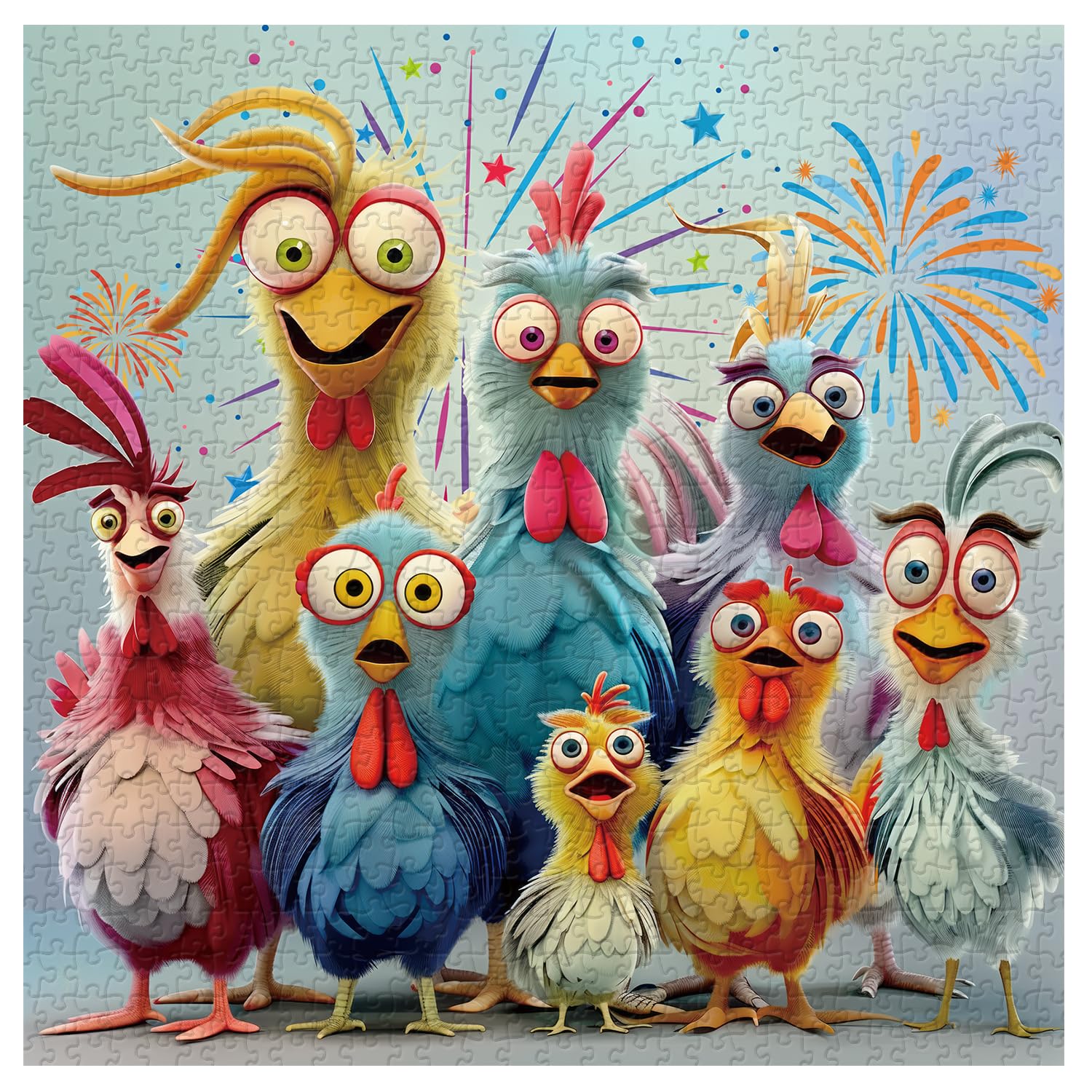 PPuzzling 1000-piece puzzle with included high-resolution poster, sturdy construction.