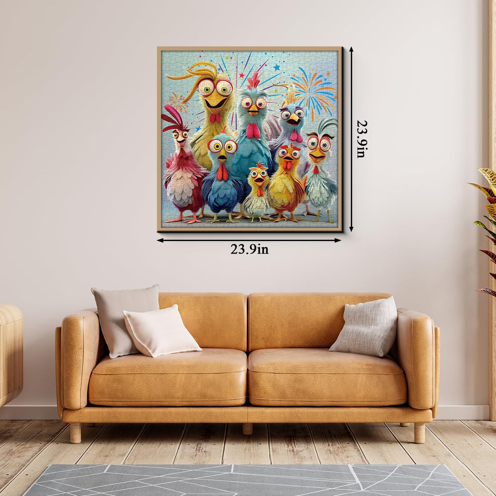 PPuzzling chicken puzzle with premium packaging, perfect as a display-worthy wall art.