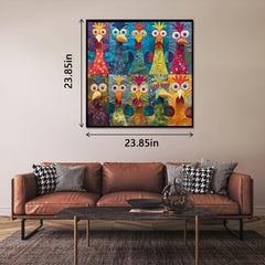 PPuzzling Chickens expressive eyes closeup inviting playful focus during puzzle time
