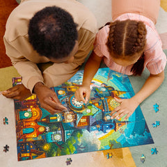 PPuzzling Clock House wall art idea turns family time into decor.