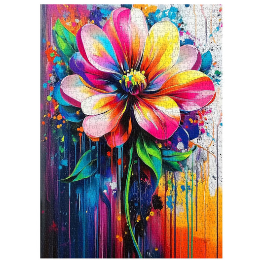 PPuzzling colorful gradient flower puzzle brightens leisure time.