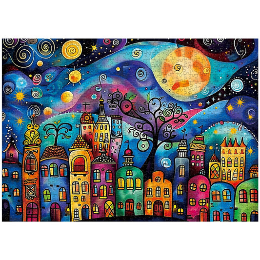 PPuzzling Colorful Houses Puzzle packaging box—premium gift-ready presentation.