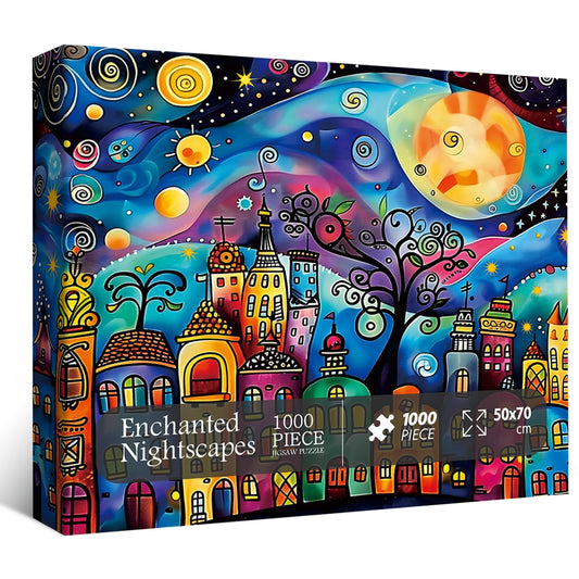 PPuzzling Colorful Houses Puzzle poster included—high-resolution reference for assembly and framing.
