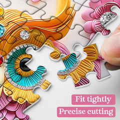 PPuzzling Crystal floral owl design highlights jewel-like details for relaxing puzzle sessions