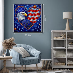 PPuzzling eagle and flag illustration puzzle with vivid colors and detail