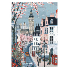 PPuzzling European Street Landscape 1000-piece puzzle with pastel tones for mindful focus.