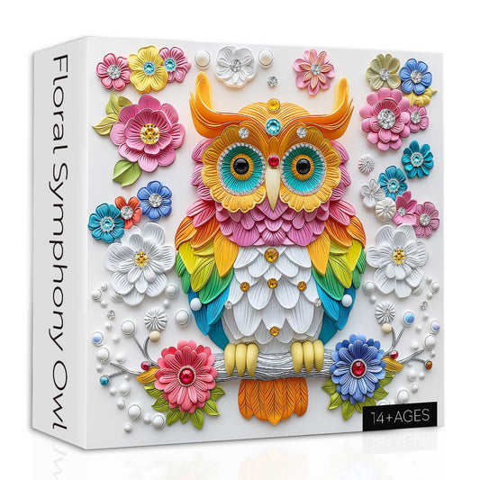 PPuzzling Flower Owl Puzzle 1000 pieces with vibrant florals for striking wall art