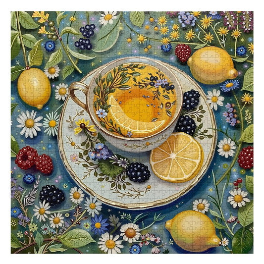 PPuzzling Flower Teacup Puzzle 1000 pieces for mindful, relaxing puzzle sessions.