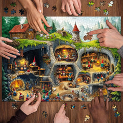 PPuzzling Gnome village art puzzle doubles as wall decor after completion