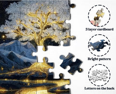PPuzzling Golden Tree vivid colors showcase precise printing for satisfying piece matching.