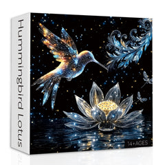 PPuzzling hummingbird-lotus-bird-puzzle highlights a stunning wall-ready scene for decor