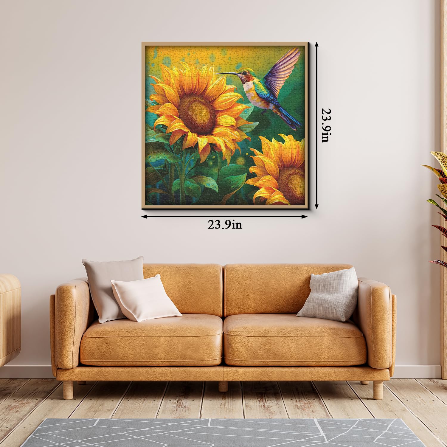 PPuzzling Hummingbird Sunflower Scene shows nature-inspired art for satisfying assembly