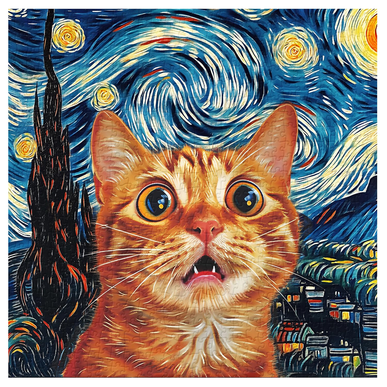 PPuzzling kitten art close-up highlights playful detail for cat lovers and art fans