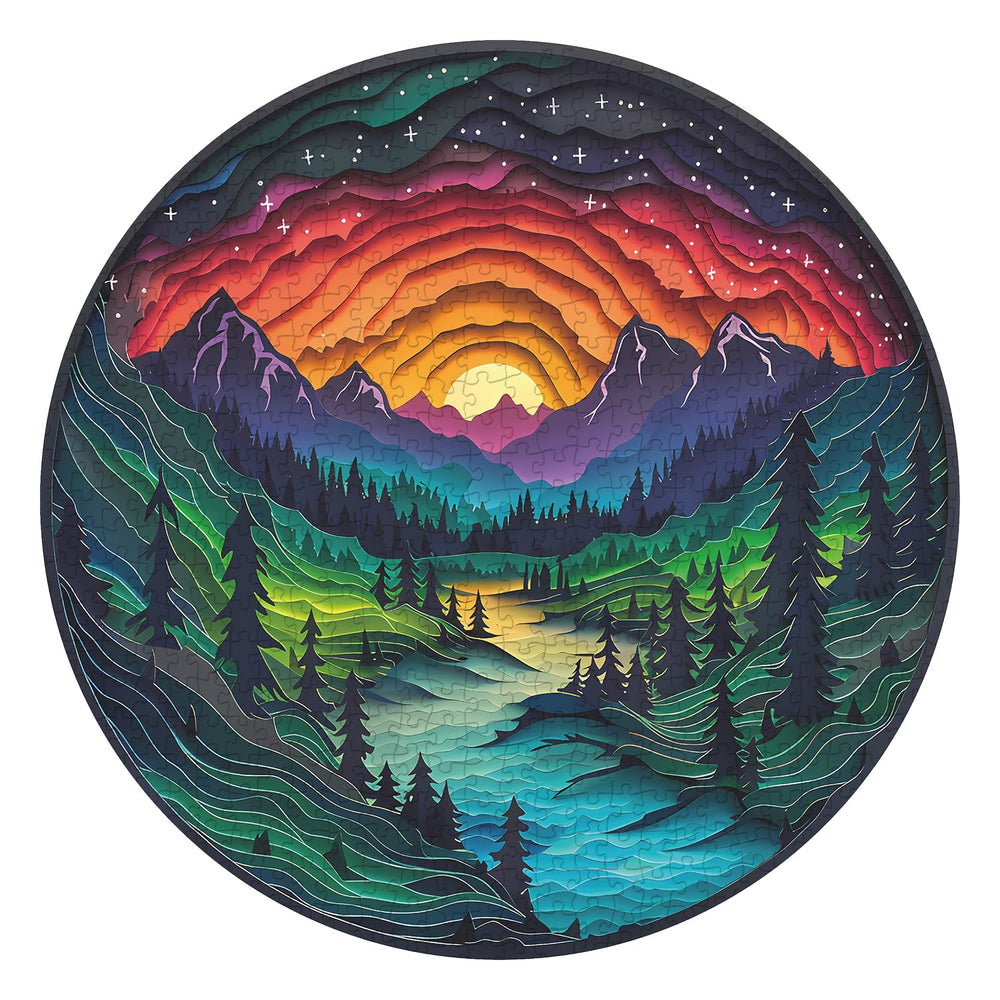 PPuzzling Magic Forest round puzzle box front, premium presentation for gifting