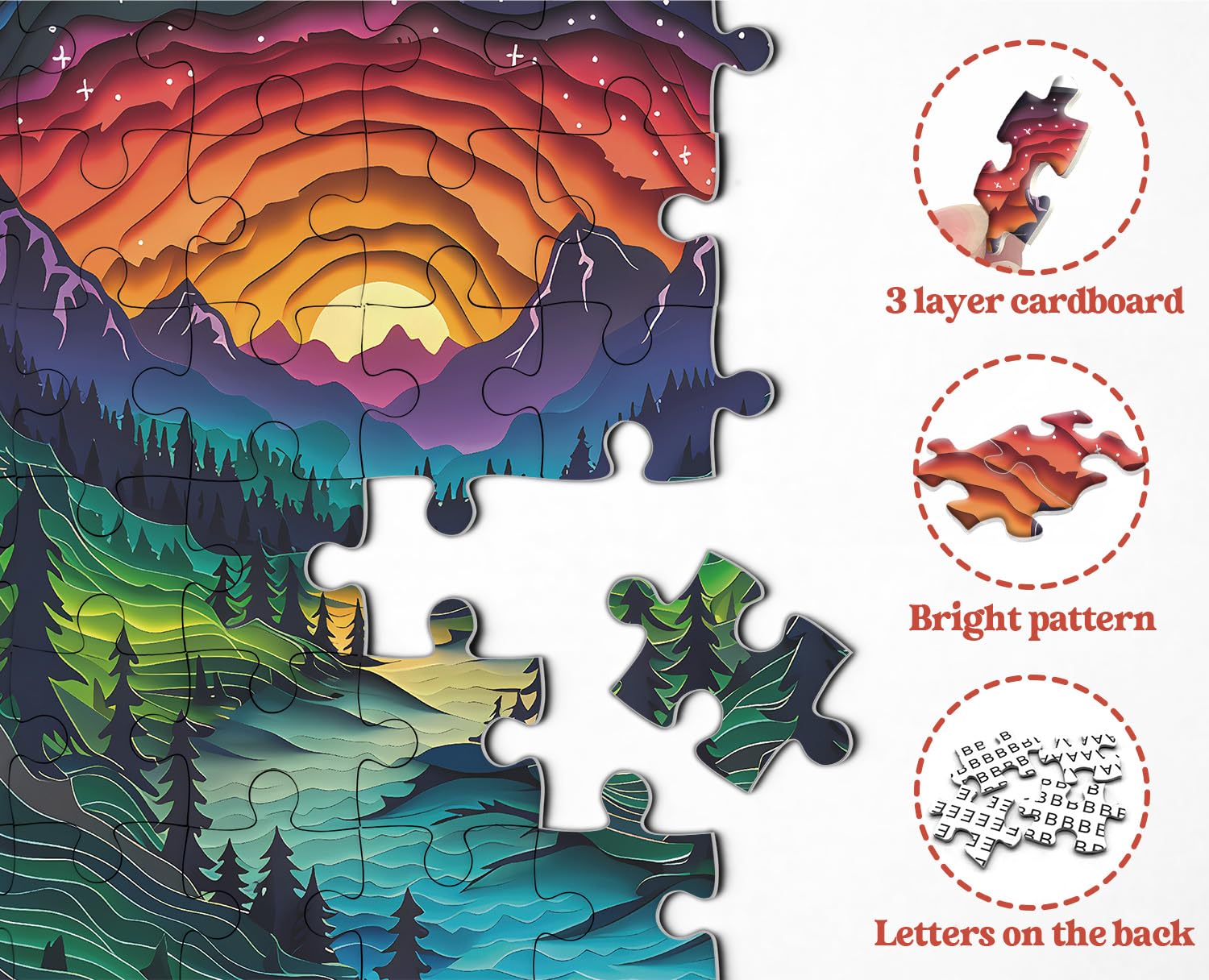 PPuzzling Magic Forest round puzzle color-gradient-sky emphasizes dreamy atmosphere for evenings