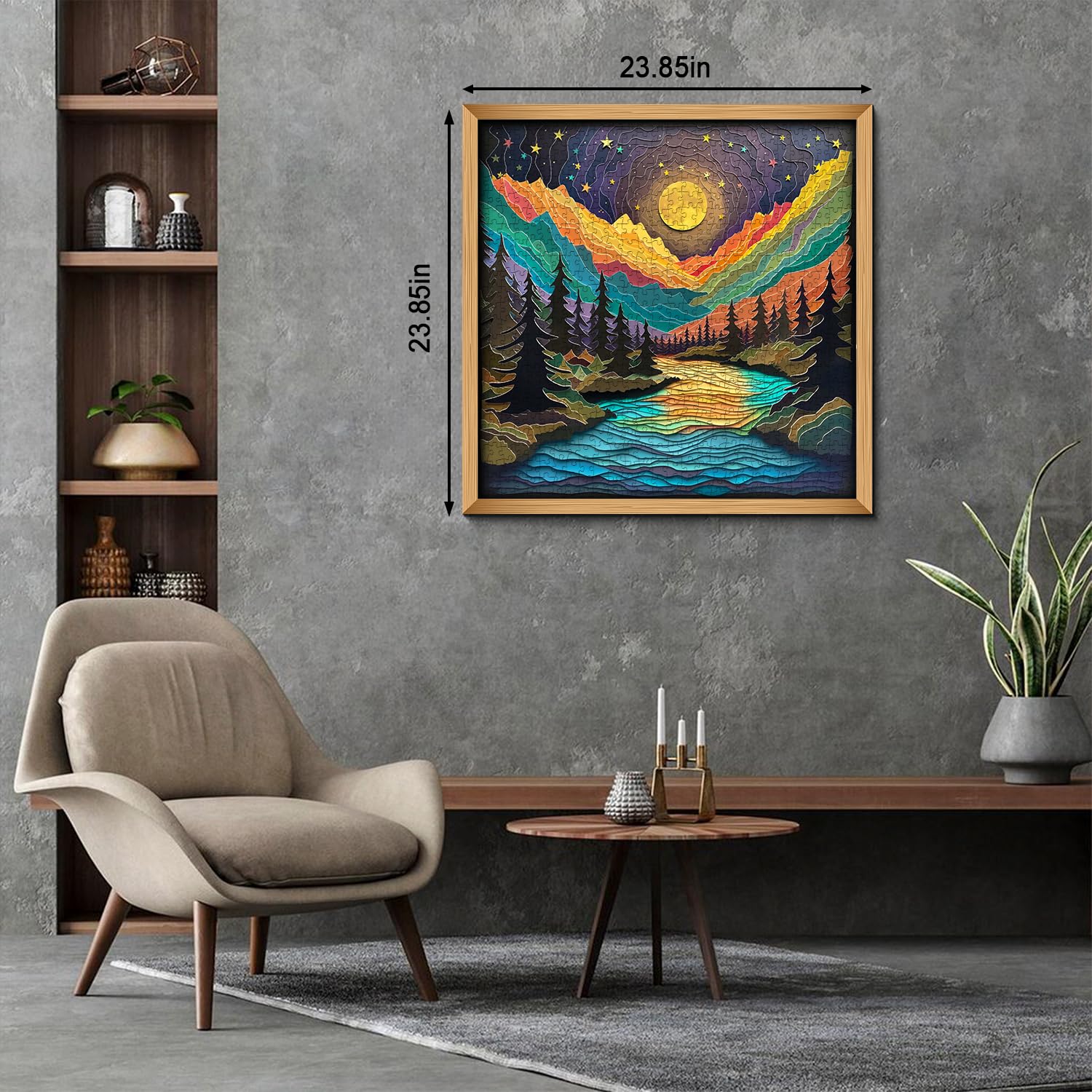 PPuzzling Starry Night paper-cut puzzle showcasing colorful contrast