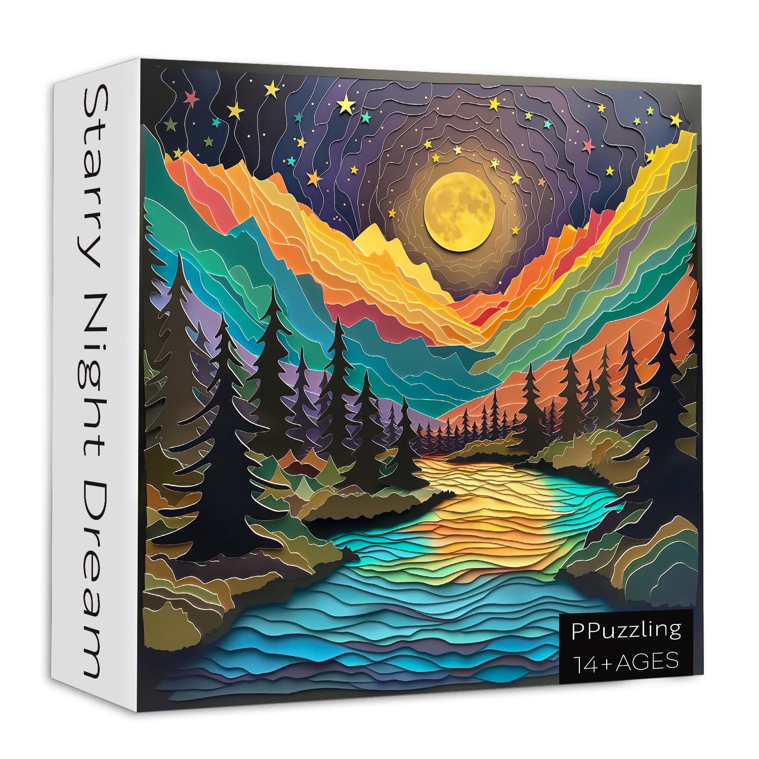 PPuzzling Magic Starry Night poster reference included for guided assembly