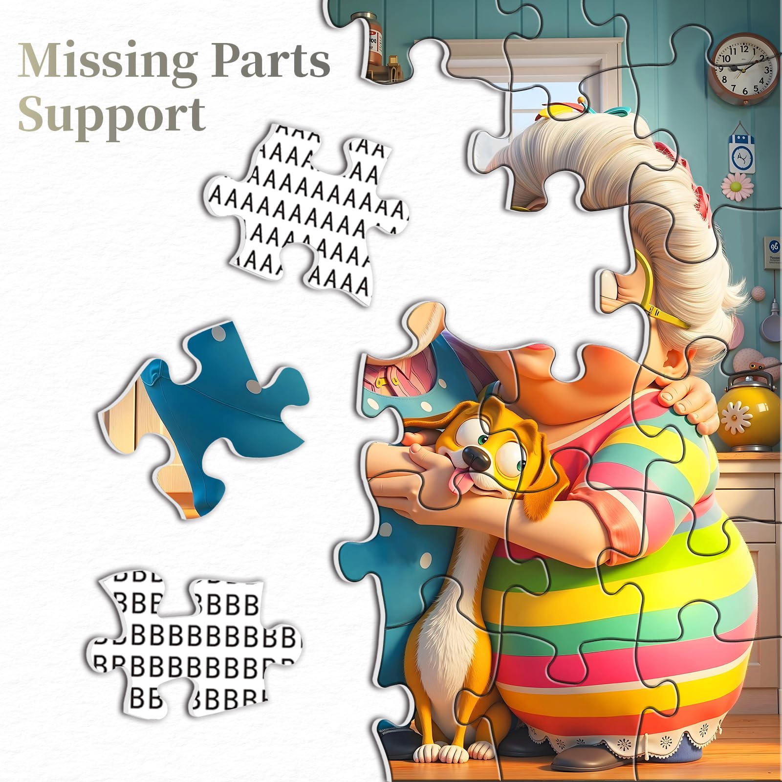 PPuzzling missing-parts-support, reliable help if pieces go missing.