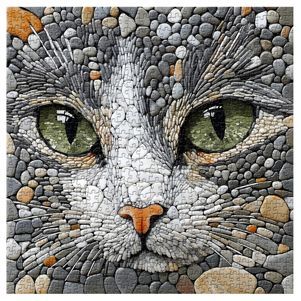 PPuzzling Nature Pebble Kitten puzzle showing natural textures for engaging assembly